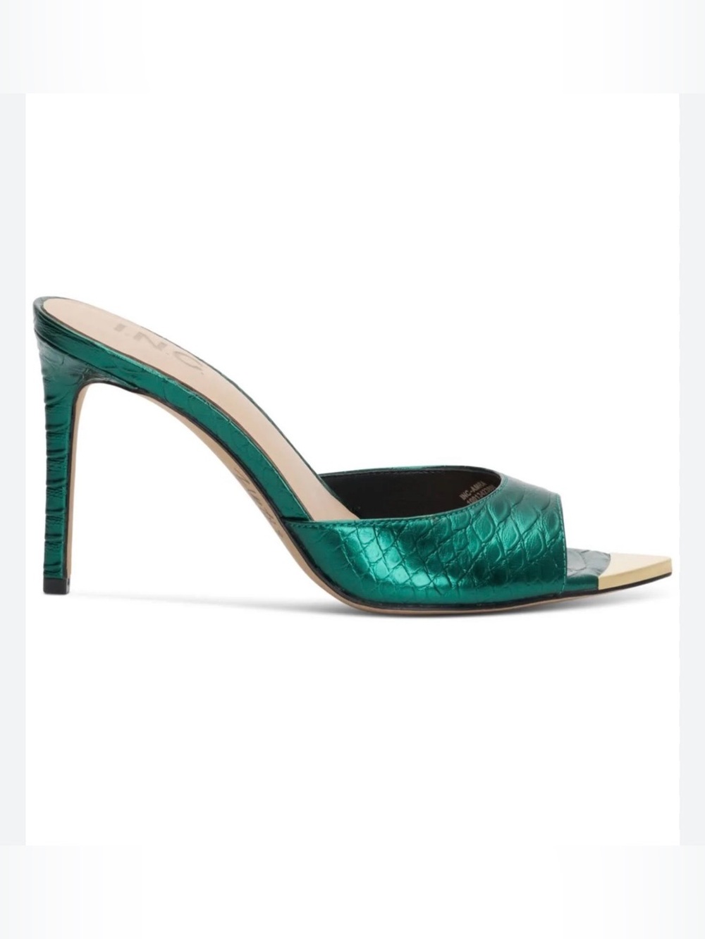 INC 
Amra Dress Slide Sandals,Emerald Snake Print - Picture 3 of 5